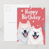 Schattige Samojeed Gefeliciteerd Briefkaart (Voorkant / Achterkant)