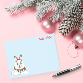 Schattige Samoyed Elf Met Grappige Hoofdband. Post-it® Notes