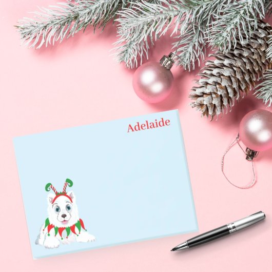Schattige Samoyed Elf Met Grappige Hoofdband. Post-it® Notes
