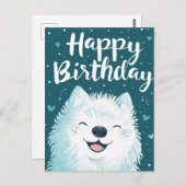 Schattige Samoyed Gefeliciteerd Briefkaart (Voorkant / Achterkant)