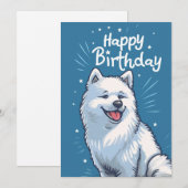 Schattige Samoyed Happy Birthday Feestdagenkaart (Voorkant / Achterkant)
