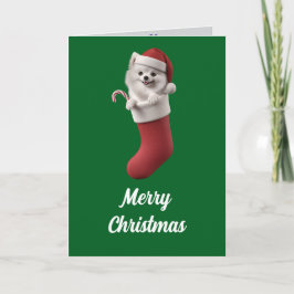 Schattige Samoyed hond Kerstmis Kaart