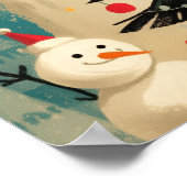 Schattige Samoyed hond met Kerstmis Poster (Hoek)