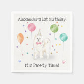 Schattige Samoyed Hondenverjaardagsfeestje Servet (Voorkant)