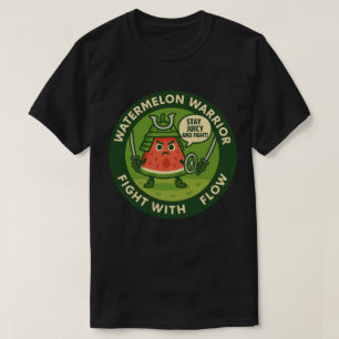 Schattige Samurai Watermeloen Japanse Thema Kunst T-shirt