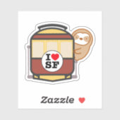 Schattige San Francisco Kabeltram Luiaard Sticker (Vel)