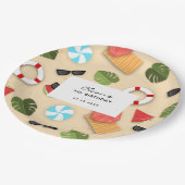 Schattige Sandy Beach Zomer Fun Verjaardagsfeestpa Papieren Bordje (Gekanteld)