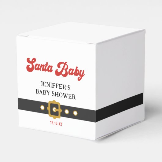 Schattige Santa Baby Holiday Baby shower Bedankdoosjes (Voorkant Zijde)