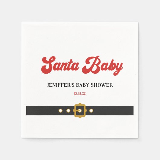 Schattige Santa Baby Holiday Baby shower Servet (Voorkant)