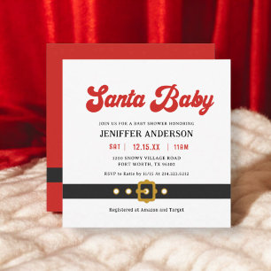 Schattige Santa Baby Holiday Baby shower Square Kaart