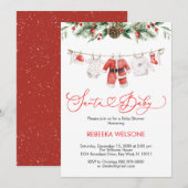 Schattige Santa baby kerst baby shower Kaart (Voorkant / Achterkant)