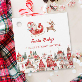Schattige Santa Baby shower Bedankjes Labels