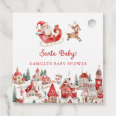 Schattige Santa Baby shower Bedankjes Labels (Achterkant)
