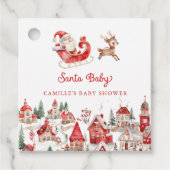 Schattige Santa Baby shower Bedankjes Labels (Voorkant)