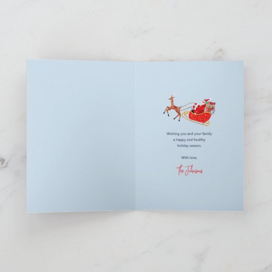 Schattige Santa Christmas Nordic Village Feestdagen Kaart (Binnen)