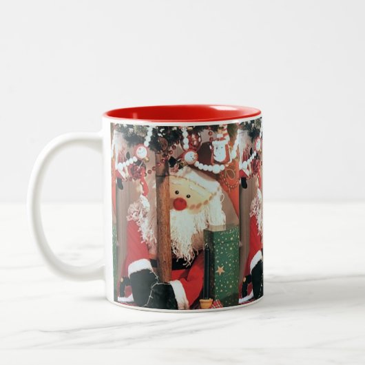 **SCHATTIGE SANTA CLAUS* CHRISTMAS TWEEKLEURIGE KOFFIEMOK (Links)