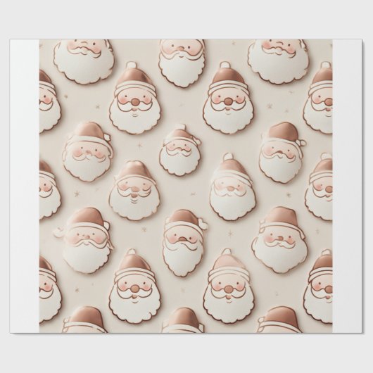 Schattige Santa Face inpakpapier | Leuke feestelij (Vlak)