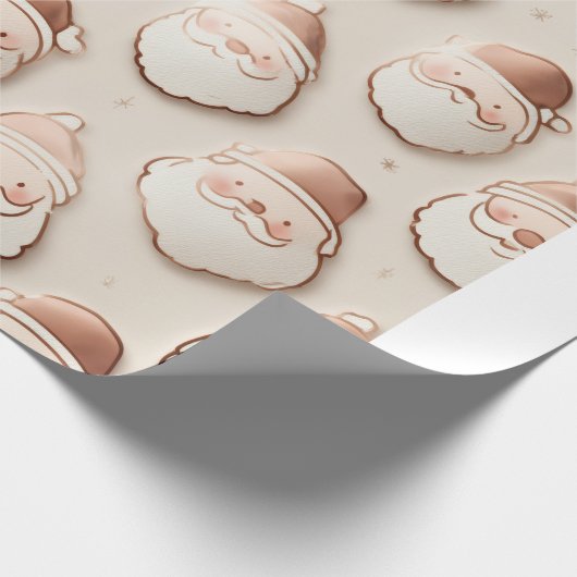 Schattige Santa Face inpakpapier | Leuke feestelij (Hoek)