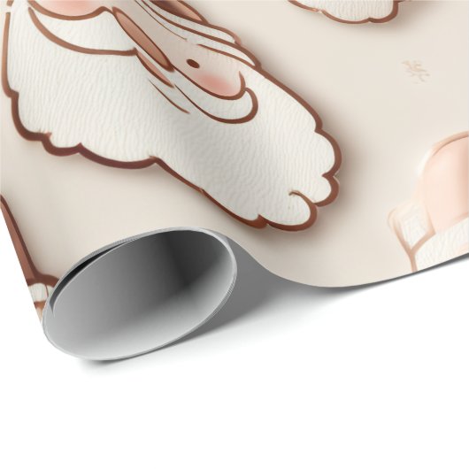 Schattige Santa Face inpakpapier | Leuke feestelij (Rol Hoek)