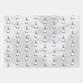 Schattige Santa Gnome Pattern Sparkly White Silver Inpakpapier Vel (Voorkant 3)