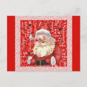 Schattige  Santa Kerstmis Woorden Candy Cane Briefkaart (Voorkant)