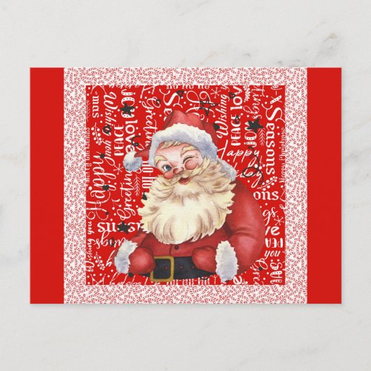 Schattige  Santa Kerstmis Woorden Candy Cane Briefkaart (Voorkant)
