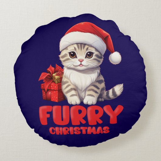 Schattige Santa Kitten kussen (Achterkant)