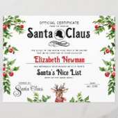 Schattige Santa Naughty Nice LIst officieel certif (Voorkant)