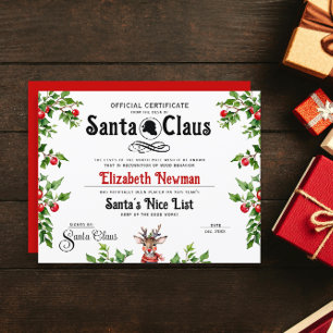 Schattige Santa Naughty Nice LIst officieel certif