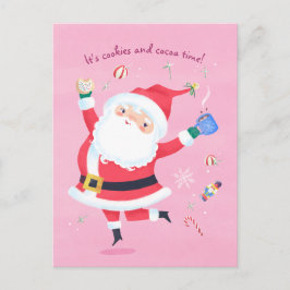 Schattige Santa Pink Briefkaart