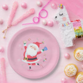 Schattige Santa Pink Paper Bord (Feest)