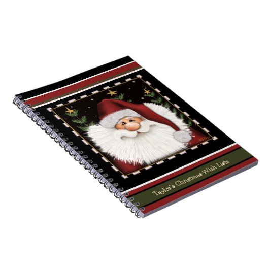 Schattige Santa Red Green Christmas Kind's verlang Notitieboek (Rechterzijde)