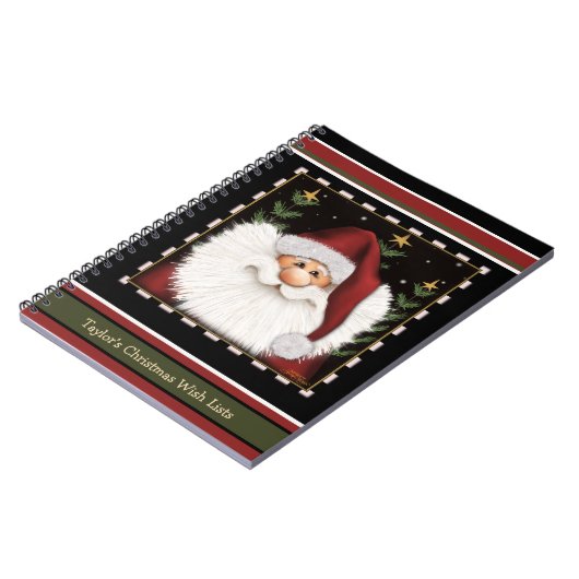 Schattige Santa Red Green Christmas Kind's verlang Notitieboek (Linkerzijde)