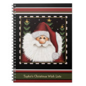 Schattige Santa Red Green Christmas Kind's verlang Notitieboek (Voorkant)