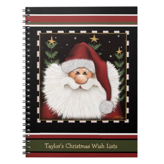 Schattige Santa Red Green Christmas Kind's verlang Notitieboek (Voorkant)