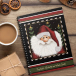 Schattige Santa Red Green Christmas Kind's verlang Notitieboek<br><div class="desc">Gepersonaliseerde Inspirivity Santa Christmas Wish List Notitieboek - een leuke, leuke en heerlijke manier om kinderen elk jaar hun eigen kerstlijsten te creëer. Dit gepersonaliseerde beklede notitieboek is perfect om aan te passen voor allerlei soorten vakantiegebruik. Een geweldig cadeau-idee dat ze daadwerkelijk zullen houden en gebruiken. Dit feestelijke rode en...</div>