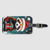 Schattige Santa Red Panda Sneeuwwitje Winter Kerst Bagagelabel (Voorkant (horizontaal))