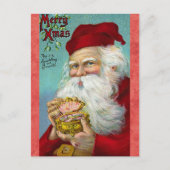 Schattige Santa Retro Christmas Briefkaart (Voorkant)