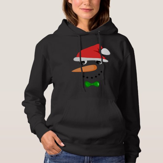 Schattige Santa Sneeuwman Gezicht Grappig Christma Hoodie (Voorkant)
