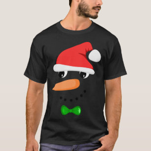 Schattige Santa Sneeuwman Gezicht Grappig Christma T-shirt
