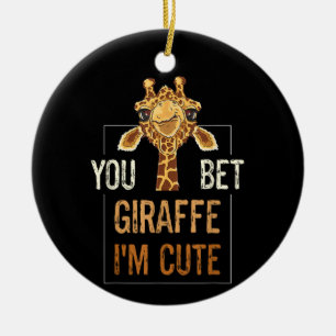 Schattige Sarcastische Giraffe Dierenliefhebber Tu Keramisch Ornament