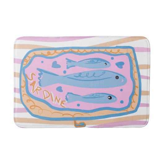 Schattige Sardine Kunst Badmat (Voorkant)