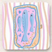 Schattige Sardine Kunst Bier Onderzetter (Voorkant)