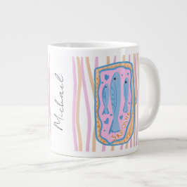 Schattige Sardine Kunst Grote Koffiekop