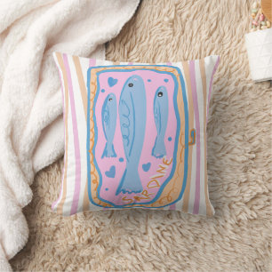 Schattige Sardine Kunst Kussen