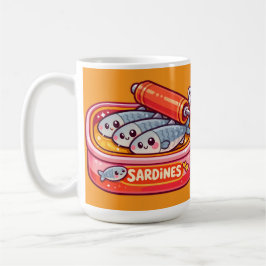 Schattige Sardines Kunnen Roze Oranje Koffiemok