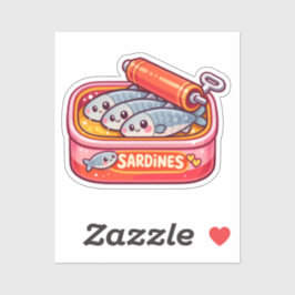 Schattige Sardines Kunnen Roze Oranje Sticker