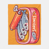 Schattige Sardines Vis Cartoon Fleece Deken (Voorkant)