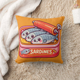 Schattige Sardines Vis Cartoons Kussen