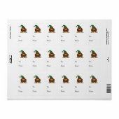 Schattige Sasquatch Kerst Elf Etiket (Full Sheet)